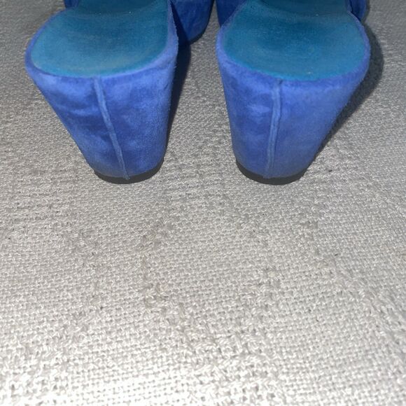 Donald Pliner Women’s Comfort Slides Sz 8.5 M Blue Suede Leather Beach Cruise - Picture 10 of 12